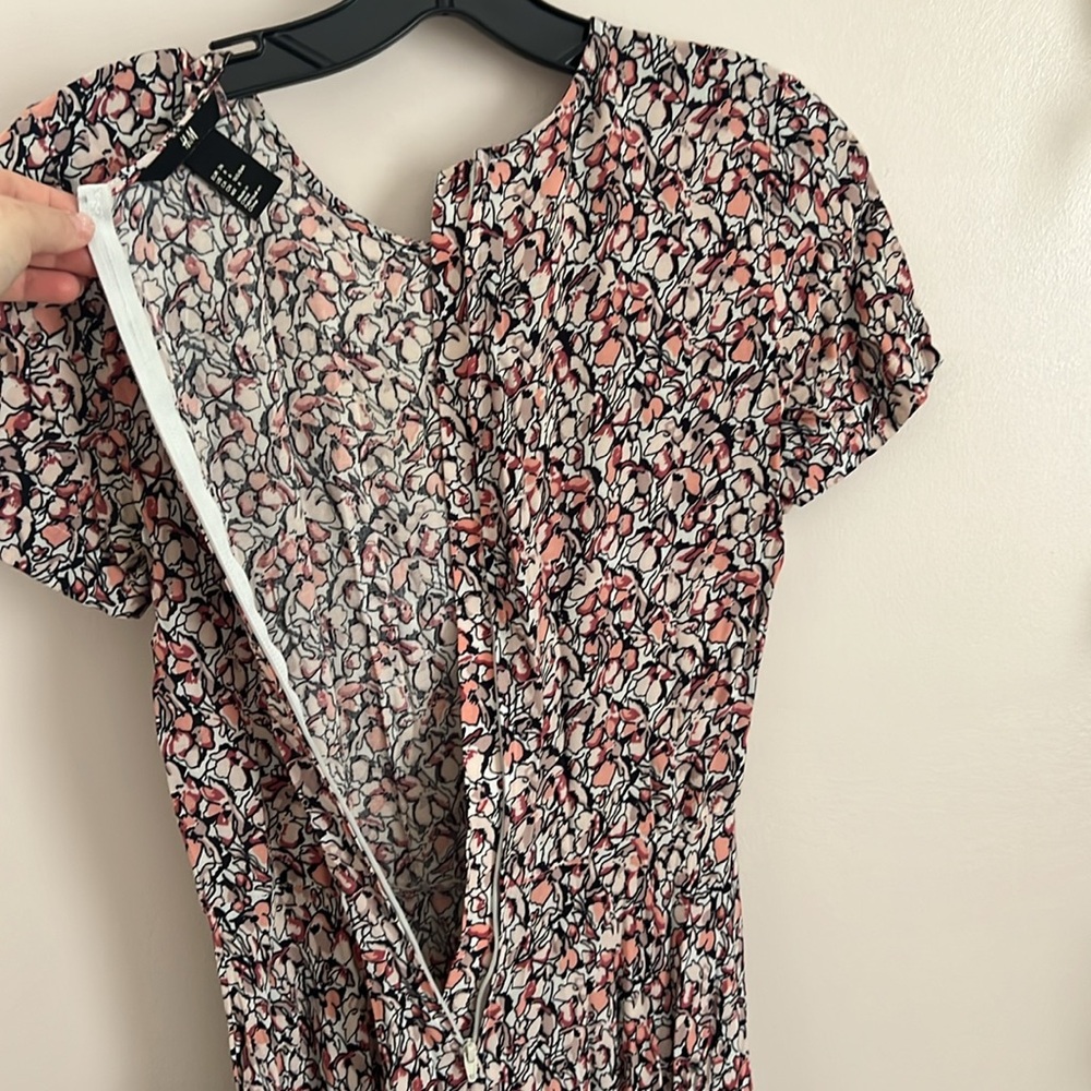 Pink and Black Casual Sundress with Short Sleeves and Crew Neck - Picture 3 of 5
